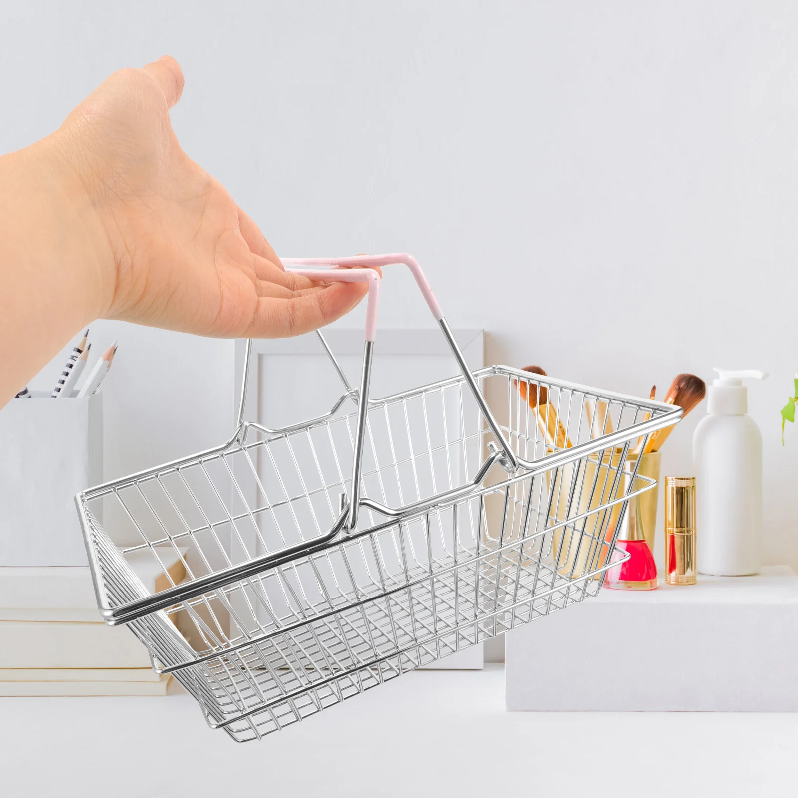 Cestas de almacenamiento Práctico almacenamiento doméstico de mano con asa Aleación portátil