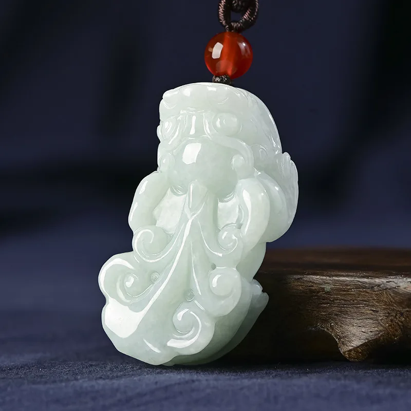 from Myanmar, Jade Pixiu Pendant, Ruyi Jadeite Pi Xiu Ornament, Necklace for Men and Women, Couple's Jewelry