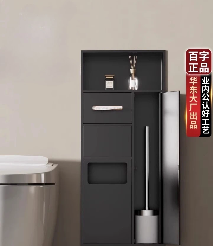 

Stainless steel trash can niche embedded toilet toilet niche concealed toilet rack metal cabinet customization