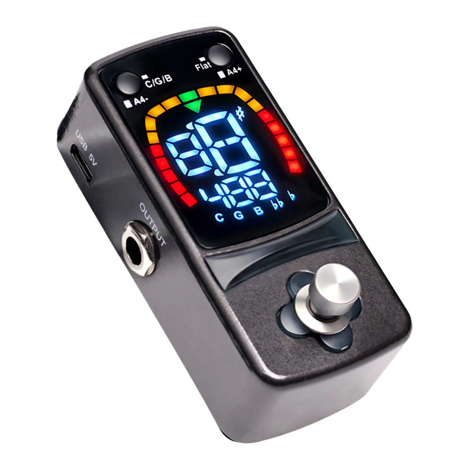 Mini Electric Guitar Tuner Pedal Zinc Alloy Replacement Pitch Indicator for Guitar Effects and Practice