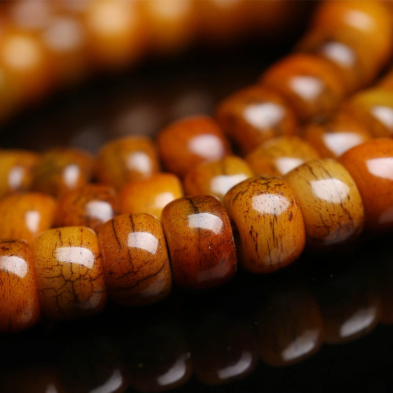 Reprocessed Yak 108 Plain 9X7 Semi-Finished Loose Buddhist Bone Beads