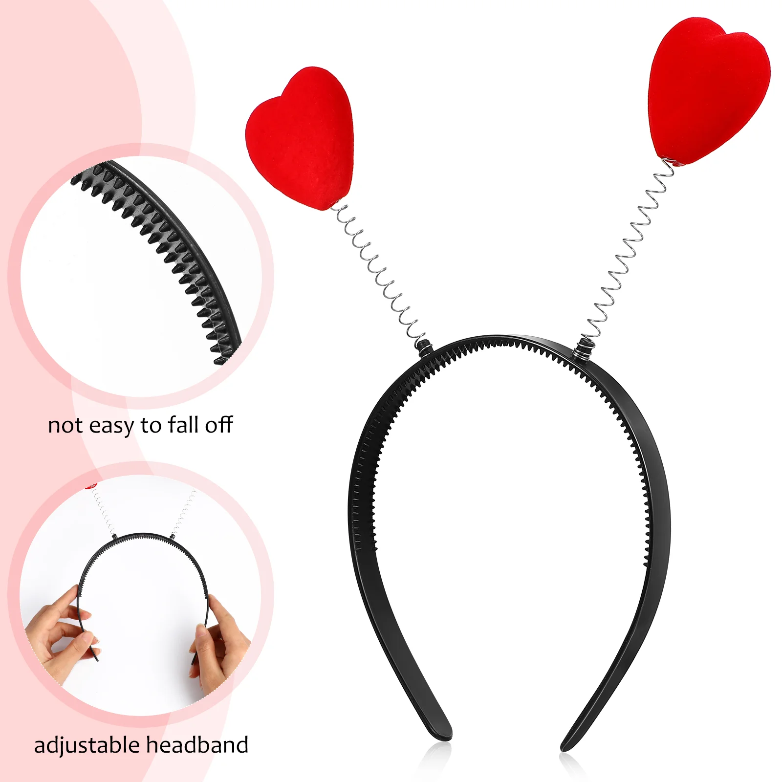 

6 Pcs Heart Headband Party Prop Headbands Decorate Shape Hair Accessories for Valentine's Day