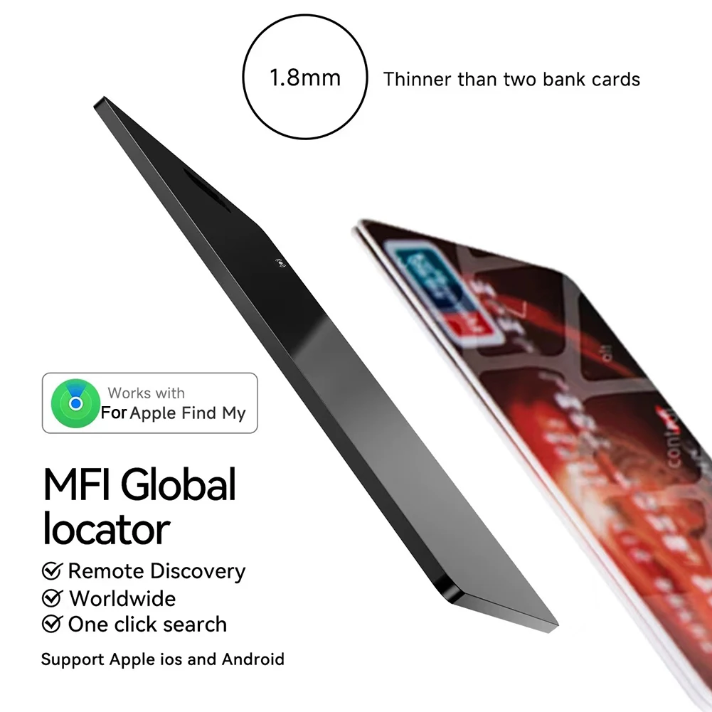 Smart Wallet Track Card Locatie Tracking Apparaat Draadloos Opladen Portemonnee Telefoonzoeker Werkt Met Apple Find My Item Tracker Tag