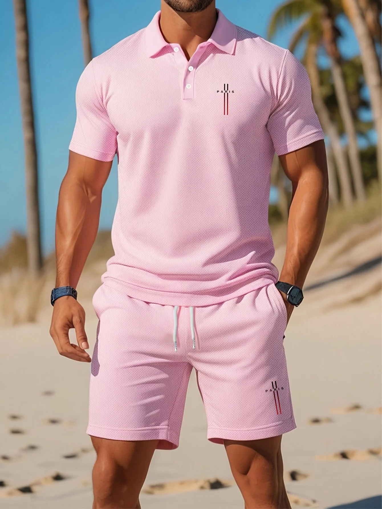 2026 Summer Men's Polo Shirt Set - 3D Printed Design Breathable Lightweight Comfortable Fashionable Outdoor Men's Clothing view 6