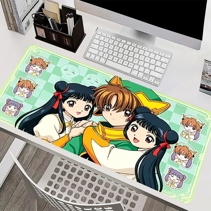 Cute Mouse Pad Anime Professional Gaming Accessories C-Cardcaptor S-Sakura Computer Keyboard Desk Mat Lock Edge Gamer mousepads