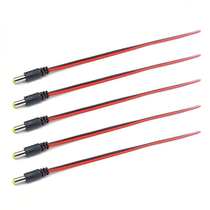 1 5 10 Stück männlich weiblich DC-Stromanschluss 5 V 12 V 5,5 x 2,1 mm Drahtkabel-Stecker-Adapter für TV-Kamera 5050 2835 LED-Streifen-Bandlicht