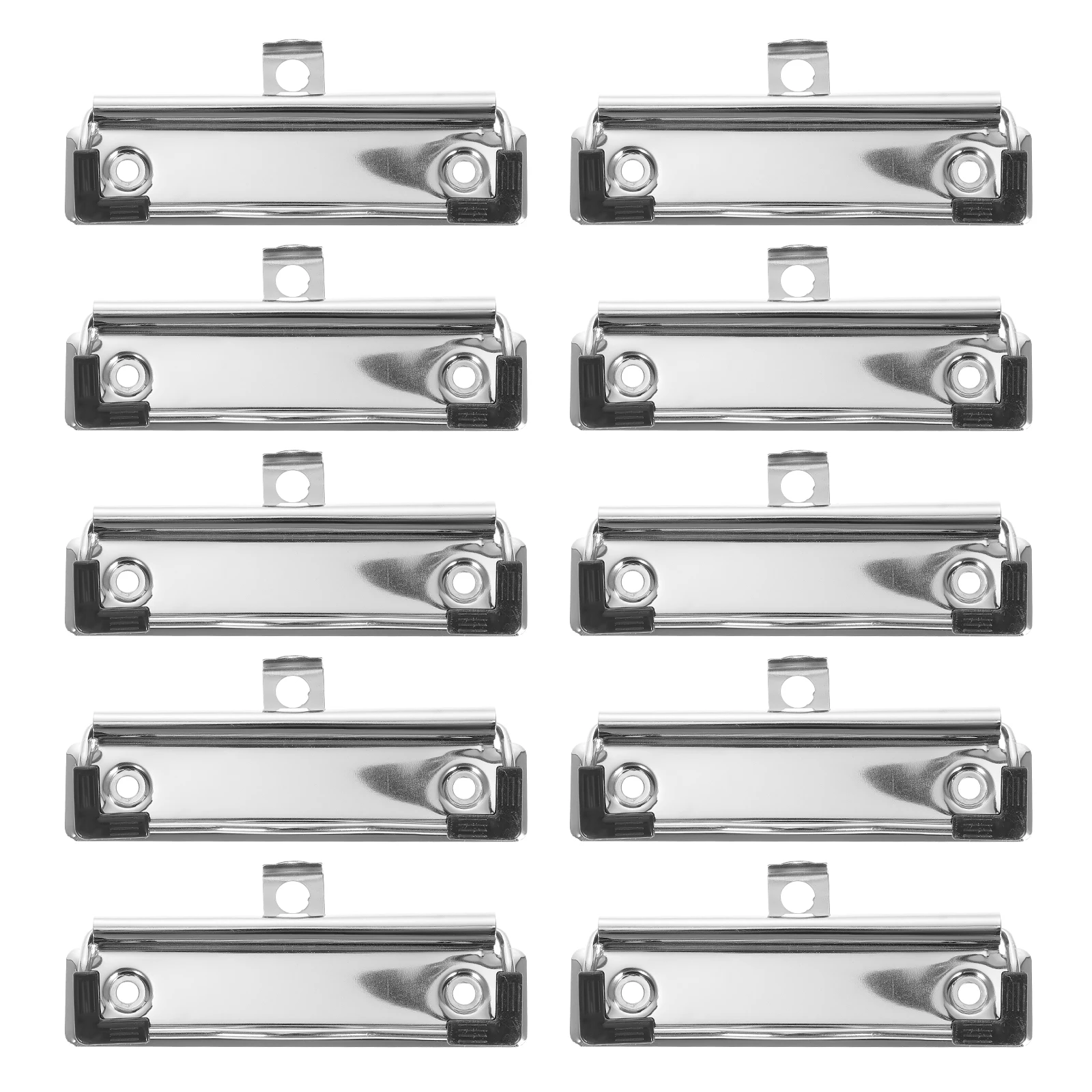 

15pcs 10cm Metal Plate Clips Small Office Supplies Nickel Plated Clipboard Hardware Spring Clamps Stationery Rubber Feet