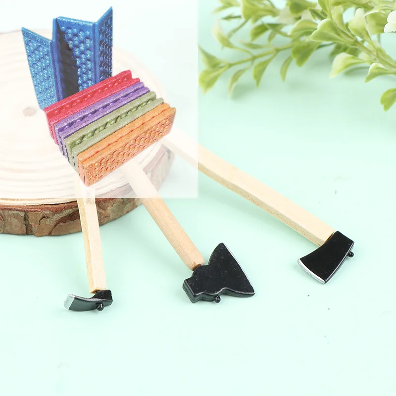 3Pcs/set New Mini Wood Metal Chopper Hatchet Dollhouse Miniature Tools