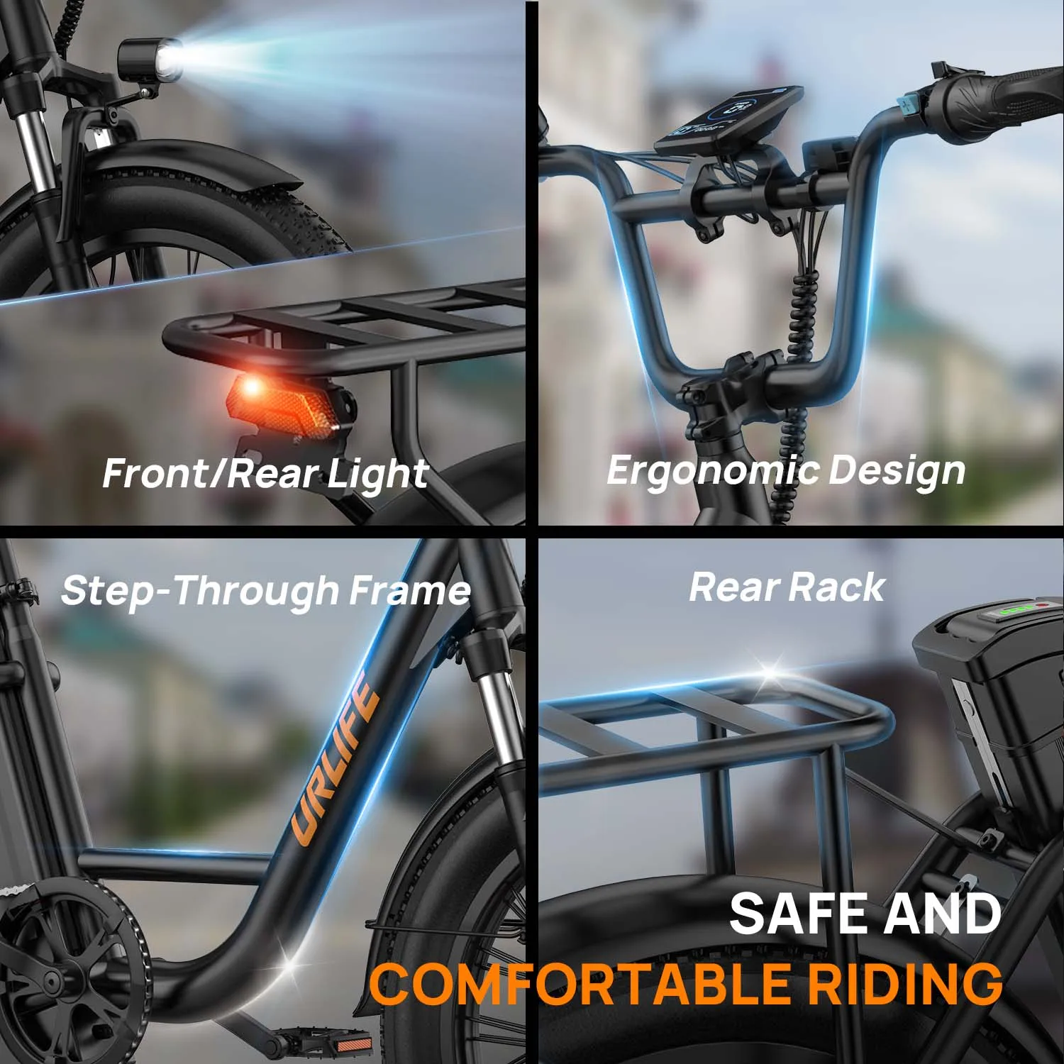 URLIFE E20 Elektrofahrrad für Erwachsene, 250 W Motor, Elektrofahrrad, 48 V, 13 Ah, 20 Zoll Reifen, City Commuter Elektrofahrrad – Detail 9