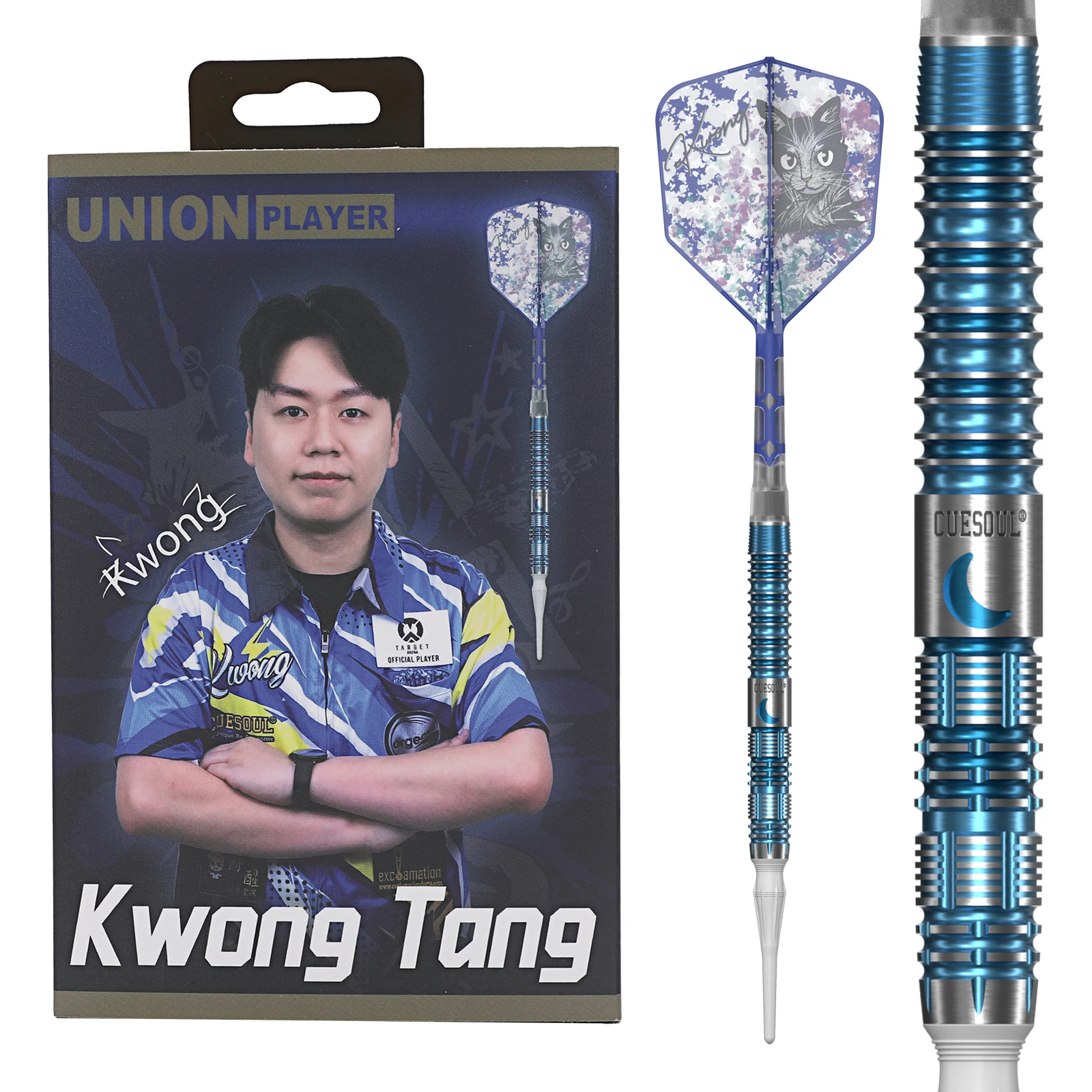 CUESOUL Kwong 19.5g 95% Tungsten Soft Tip Dart Barrels,Blue Coated