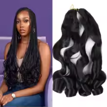 MODERN QUEEN Loose Wave Braiding Hair 24 Inch Pre Stretched Synthetic Hair French Curls Ombre Braids Hair For Women - AliExpress 