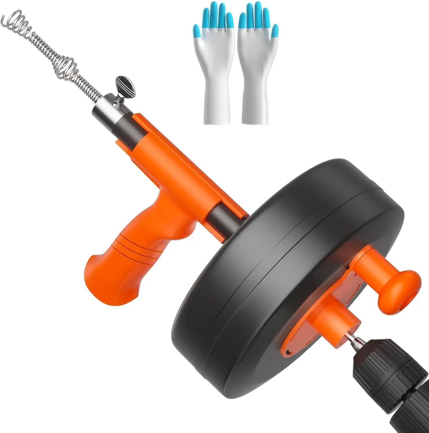 

Гибкий стальной прочистной шнур длиной 50 футов с адаптером для дрели, мощный инструмент для прочистки сливов в душевых и ванных комнатах