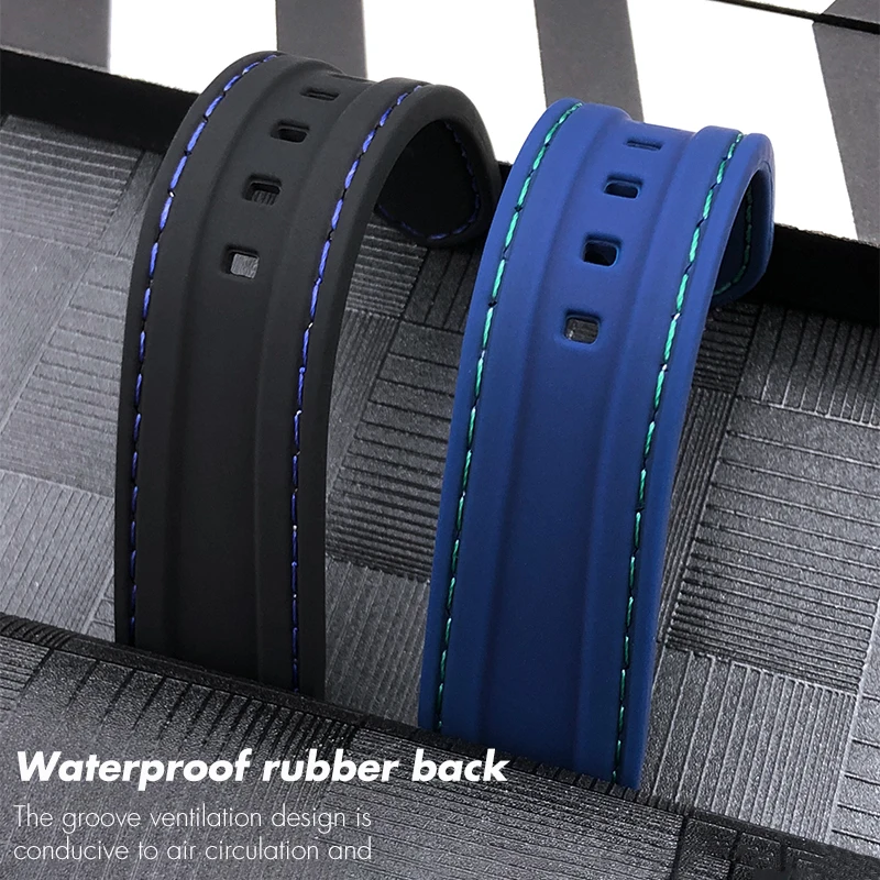 Soft Silicone Rubber Watchband 20mm 21mm 22mm 23mm 24mm for Breitling SEIKO Longines Tudor Casio Watch Strap Colorful Bracelets