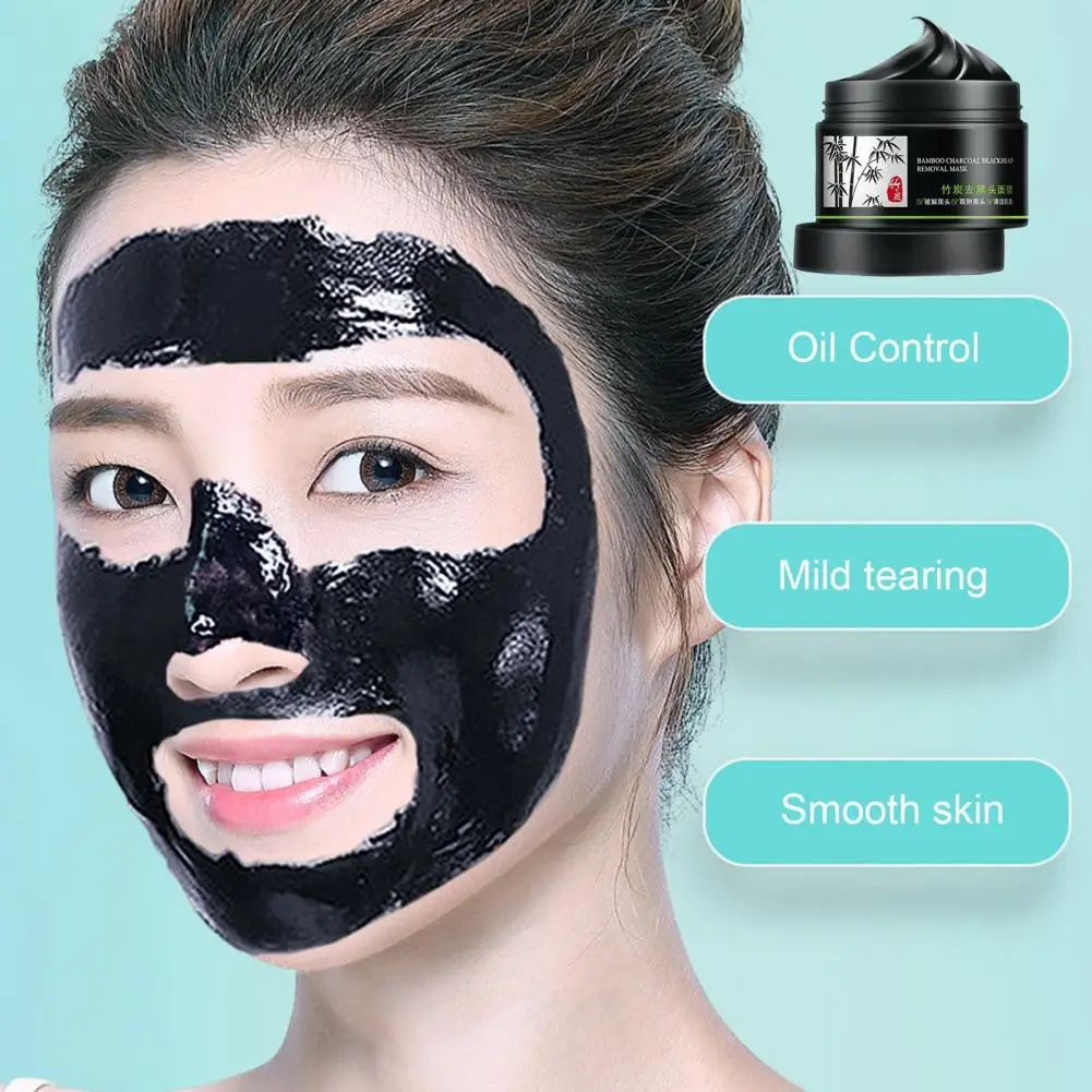 120G Tear Off Masque Bamboo Charcoal Blackhead Remover Cream Purify Smooth Skin Tear Off Masque Skin Care Oil Control Cream