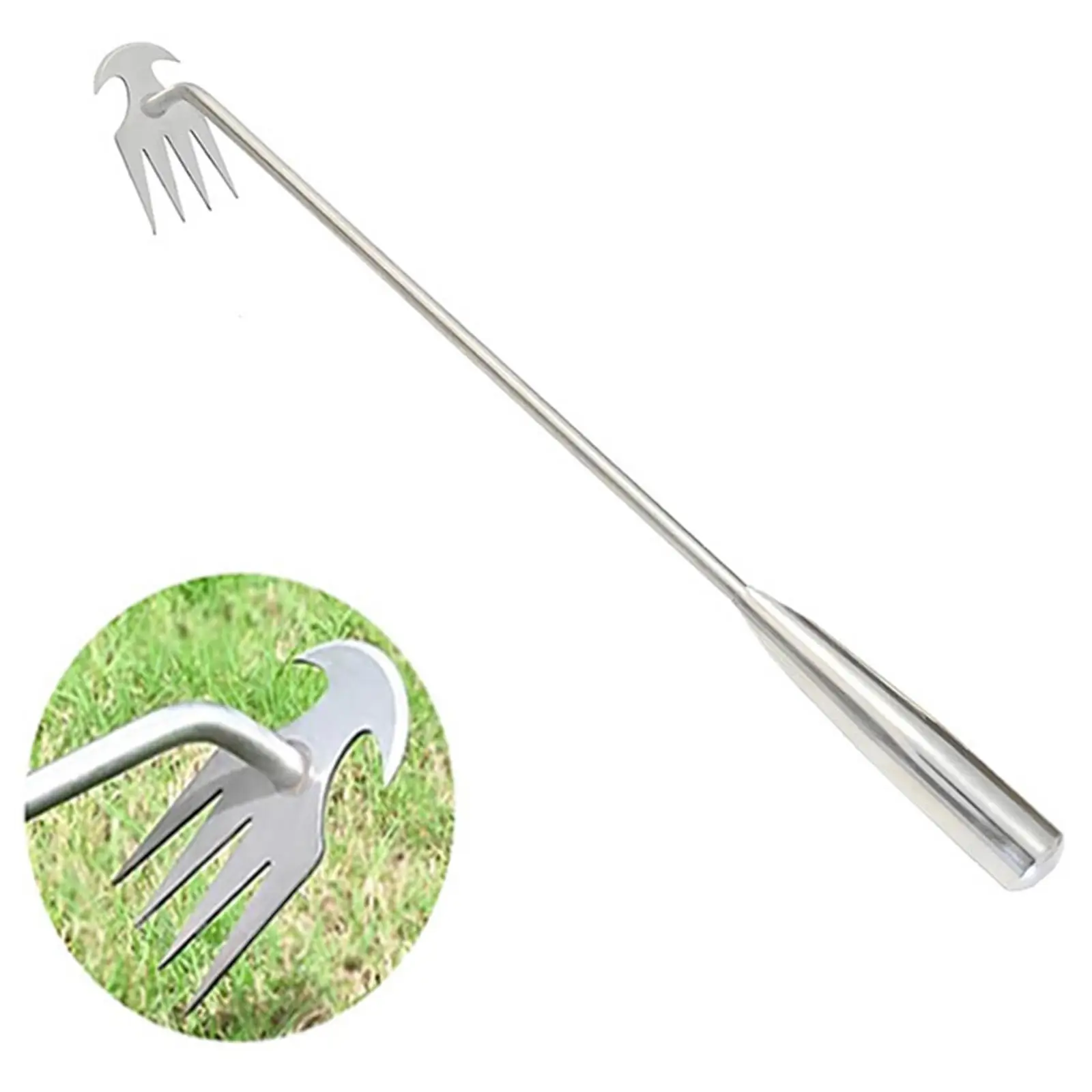 Weeds Puller Gardening Hand Weeding Tool,4 Teeths Portable Stand up Weeder,Weeds Remover Tool for Weeding Planting Gardening