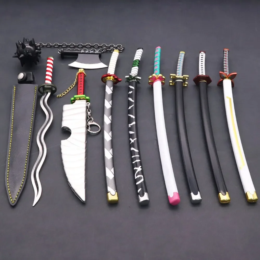 Demon Slayer Anime Conjunto de Armas Katana, Coleção Nichirin Blade, Aço Real, Periférico, Espada Samurai, Brinquedos Presentes, 26cm