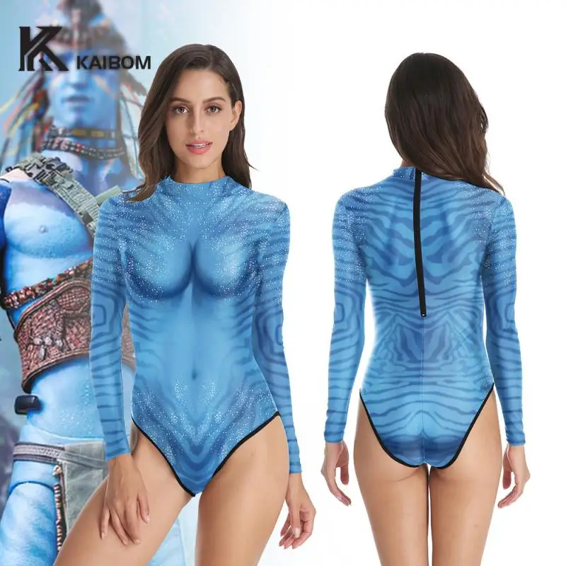 Avatar Cosplay Kostuum Vrouwen Sexy Bodysuit Blauw Lange Mouwen Badpak Film Cosplay Badpakken Volwassen Nieuwigheid Kleding Gift