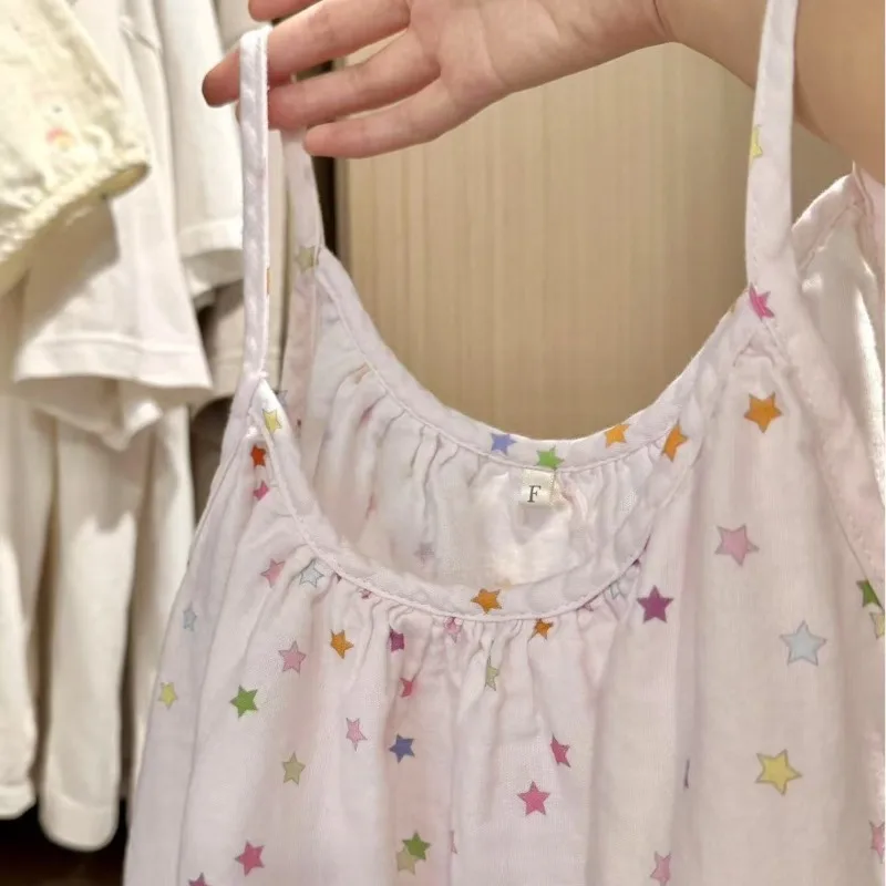 

Cute Loose Cotton Double-layer Yarn, Cute Loose Printing Home Sling Can Be Worn Outside