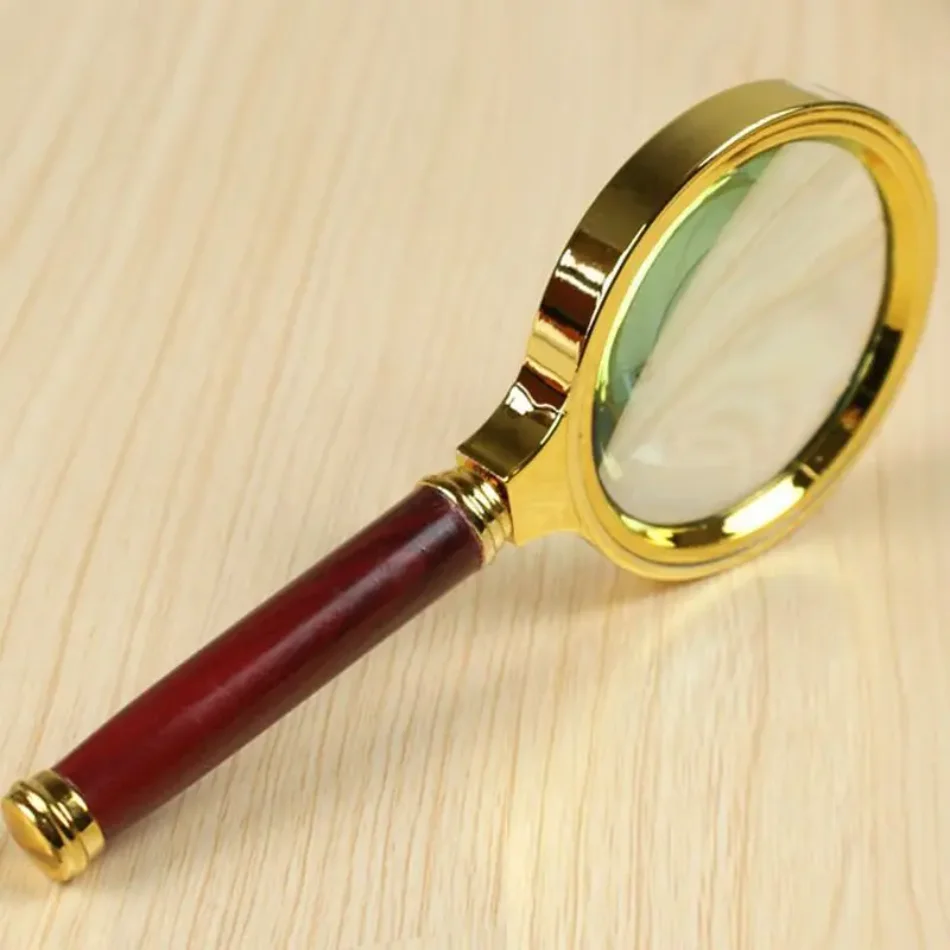 1 Metal Magnifying Glass, 3-5x High-Definition Handheld Magnifying Glass, Suitable for Reading, Science Experiments, Sunlight