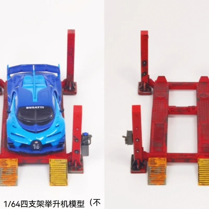 1/64 Proportional Lift Gantry Hydraulic Four Brackets Motorcycle Lift Repair Workshop Model Scene