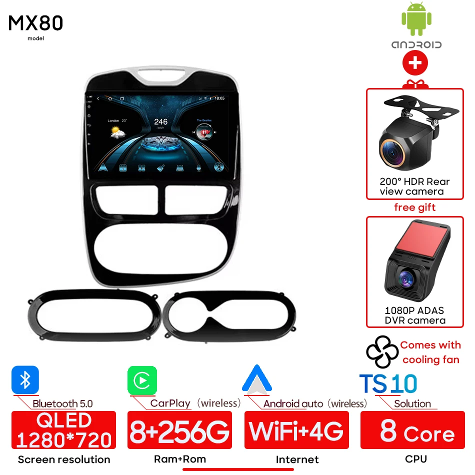 Android voor Renault Clio 4 ZOE 2012 - 2017 Auto Multimedia Video Player Autoradio Stereo Navi GPS Draadloze CarPlay auto Geen 2din