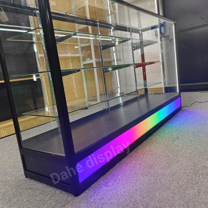 

custom.Retail Store Glass Display Cases Multi Layer Lockable Display Cabinet with Led Lighting Full Glass Showcase