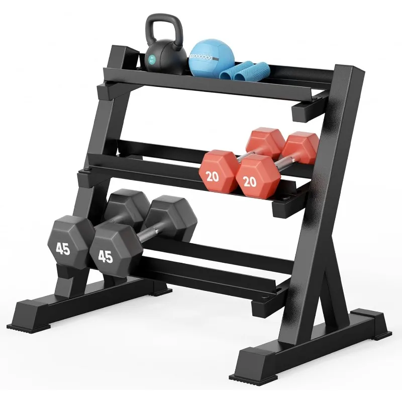

YOLEO 1100LBS Dumbbell Rack- Adjustable 3 Tier Weight Rack for Home Gym