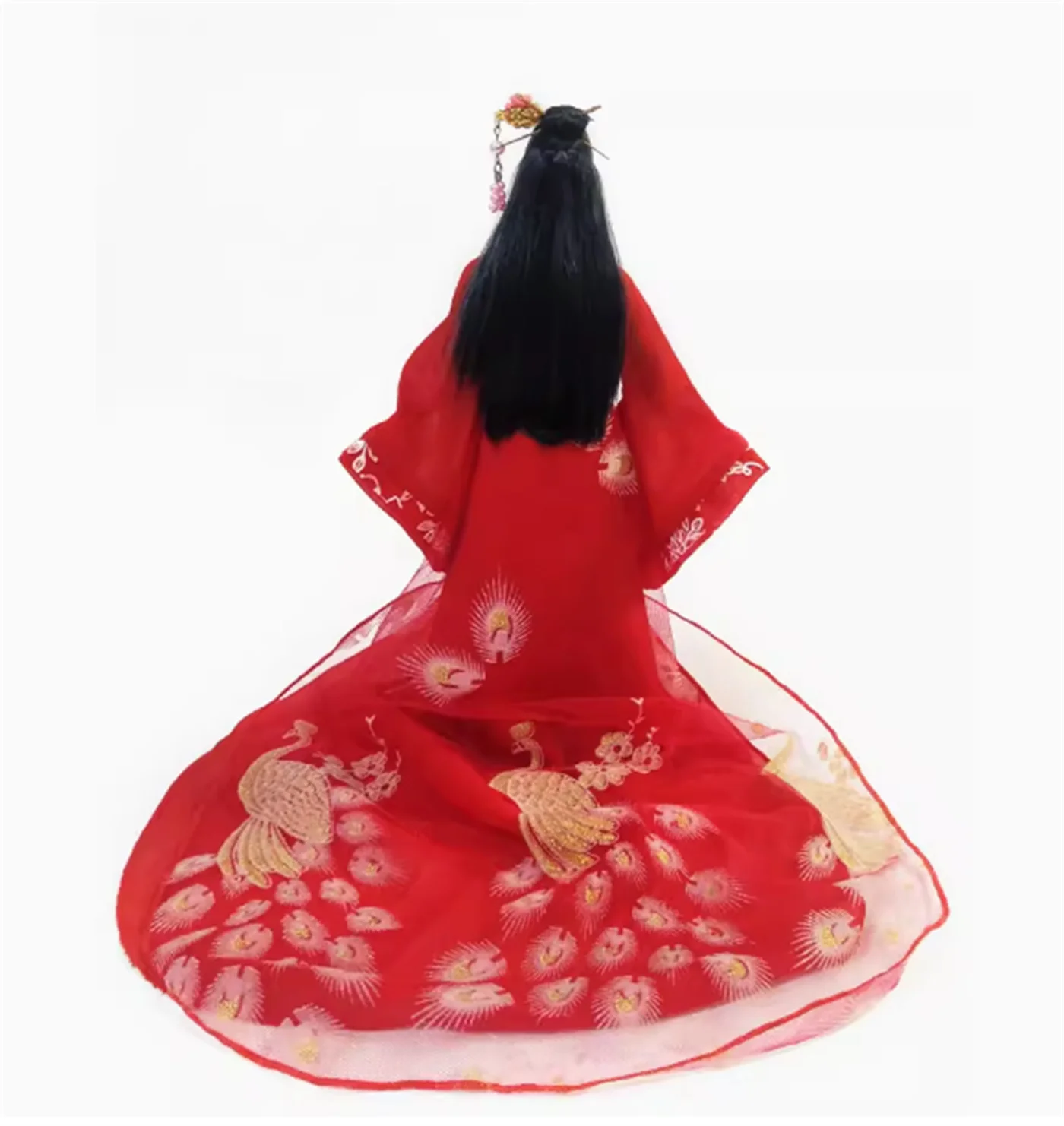 Gaun Merah Klasik Skala 1/6 Pakaian Hanfu Wanita Cina Rok Kuno Model Pakaian Cocok untuk Figur Aksi Tentara 12 inci