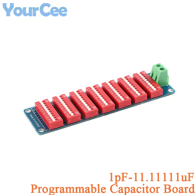 Módulo de placa de capacitância de capacitor programável 1pF-11.11111uF oito segmentos 10% precisão 50V suportar tensão