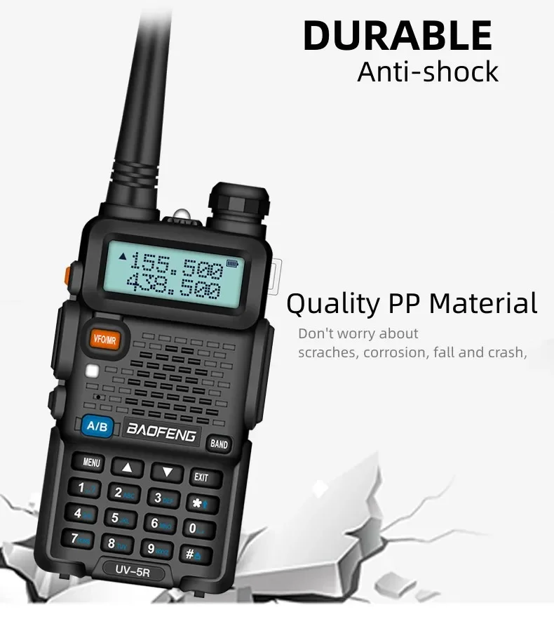 Baofeng UV-5R جهاز اتصال لاسلكي 8 واط 3800 مللي أمبير قدرة عالية ثنائي النطاق VHF UHF 136-174/400-520 ميجا هرتز Type-C شحن FM اتجاهين أجهزة الراديو لحم الخنزير #5