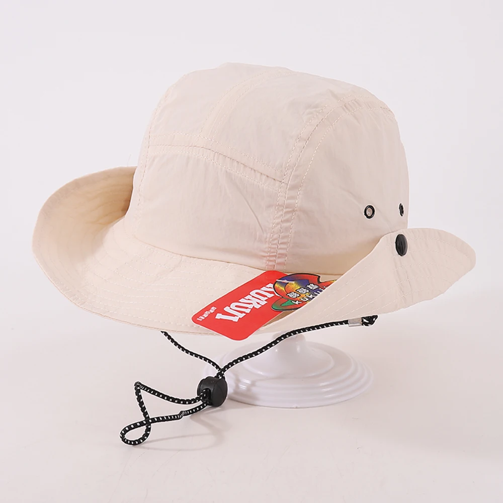 Children's Fisherman Hats Spring And Autumn Wide Brim Kid's Outdoor Camping Sun Caps Solid Color Quick Drying Summer Bucket Caps