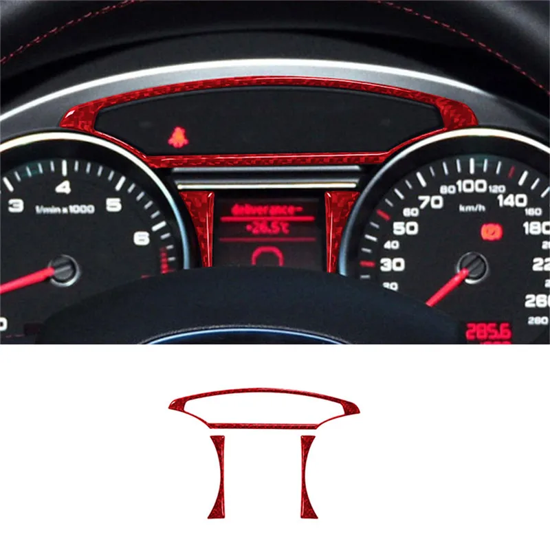 Car Interior Decorative Accessories For Audi Q7 2007 2008 2009 2010 2011 2012 2013 2014 2015 Carbon Fiber Red Stickers