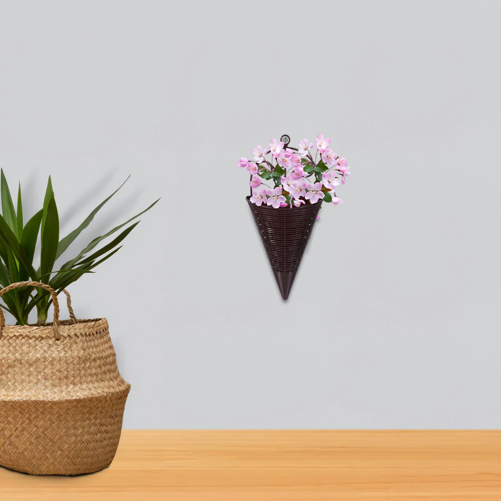 

3Pcs Hanging Basket Woven Wall Storage Organizer Rustic Orchid Flower Planter Indoor Outdoor Decor Orchid Hanging Planter