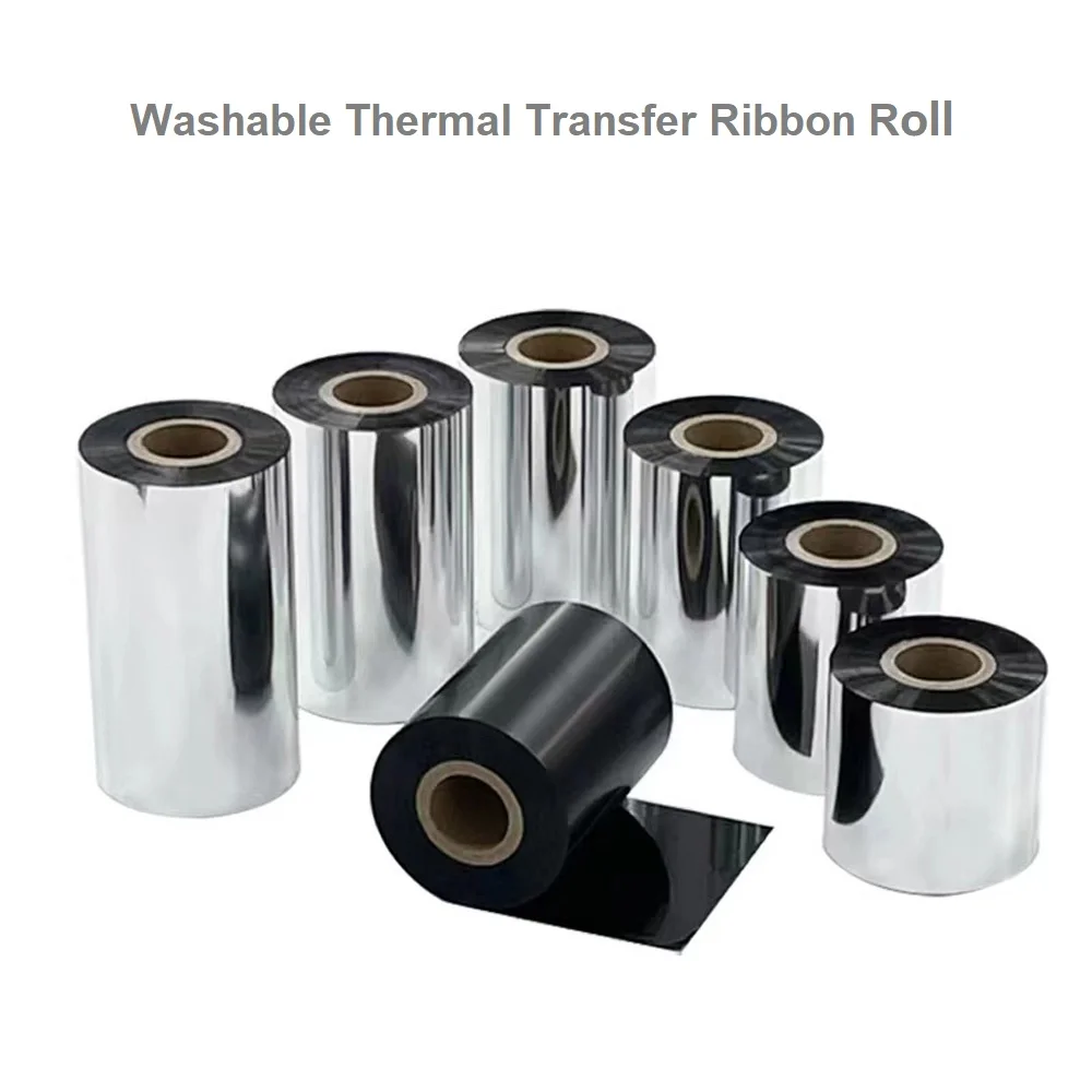Care label printer inked ribbon roll 110×300M 30 35 40 45 50 55 60 65 Black thermal transfer ribbon for care tag printing