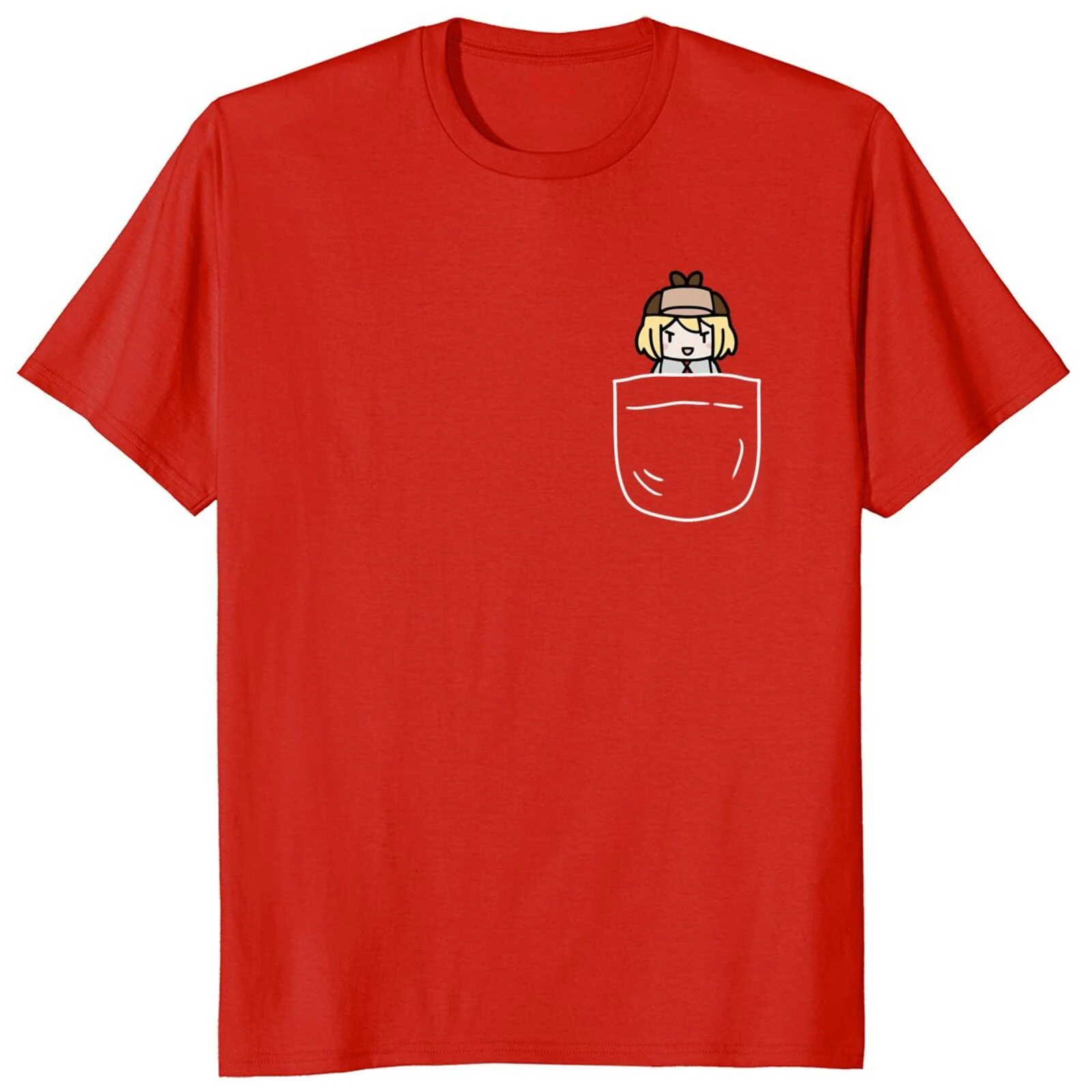 Amelia Watson Fans Art Design T Shirt 100% Cotton Summer Smol Ame Pocket Mad Classic T-Shirt Basic Premium Tee Tops EU Size
