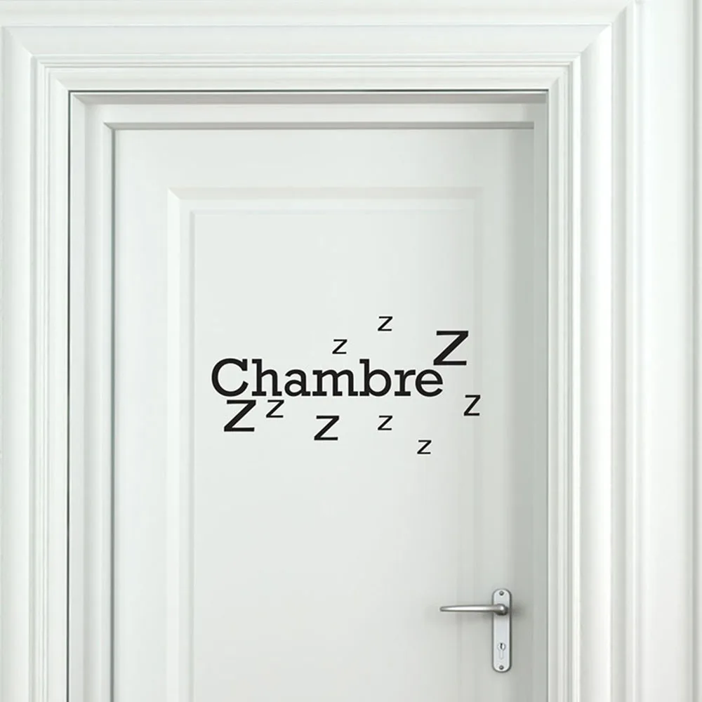 French Porte Chambre Zzz  Zzz Bedroom Door Sticker Bedroom Sleep Decal Home Decor