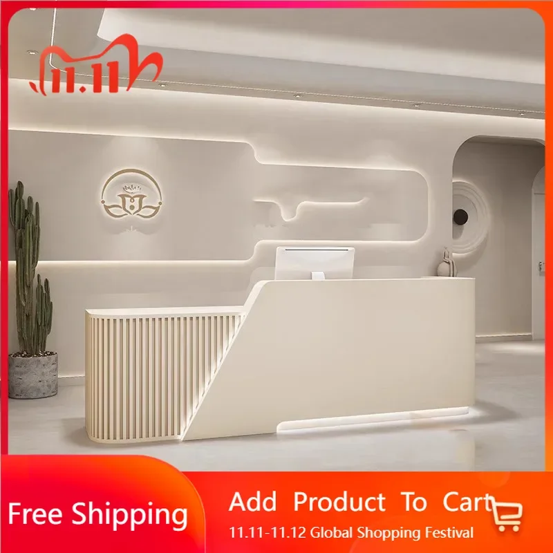 

Welcome Church Pulpit Reception Desk Lectern White Laudry Cabinet Podium Stand Small Long Desk Luxury Bureau Unique Furniture