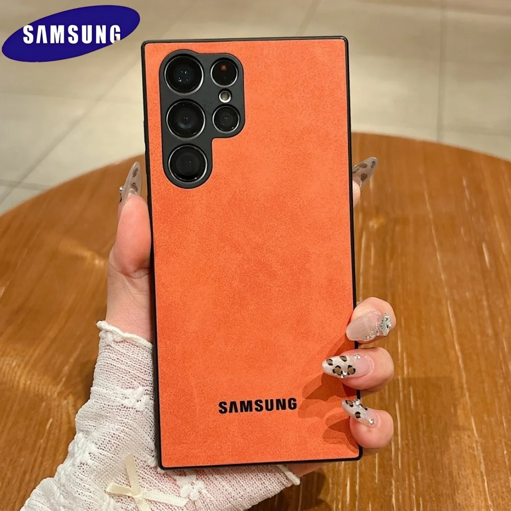 Skóra jagnięca Wstrząsoodporne etui Samsung Galaxy S25 S24 S23 S22 S21 Ultra Plus FE Luksusowa skóra owcza Ochrona aparatu Miękka obudowa