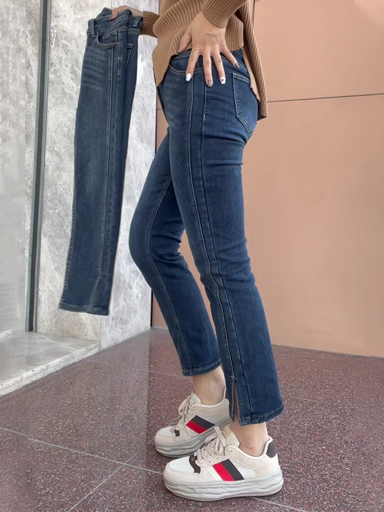 

Woman Casual Pants Jeans For Women Women Korean Popular Clothes 4XL Y2K Harem Elastic Denim High Waist Pants Washed Denim