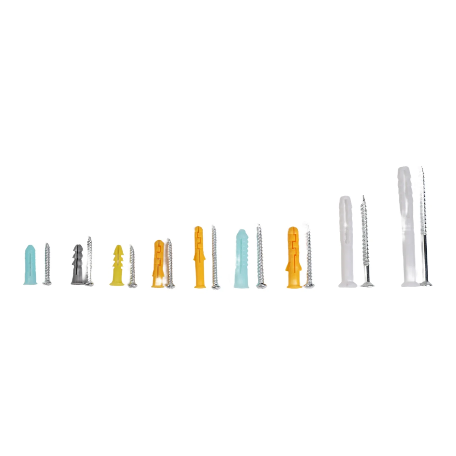300 Unit Self-Tapping Screw Pack with Plastic Anchors for Drywall Applications Including Curtain Rods and Floating Shelves