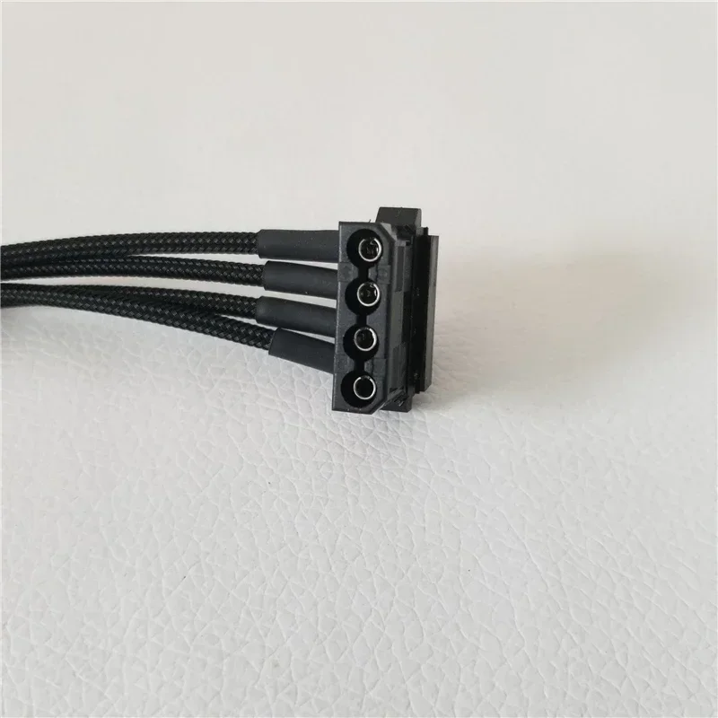 D 포트 대형 4 핀 PC IDE 전원 익스텐션 케이블, 1-3 90 도 어댑터, 수-암 전체 구리 18AWG 블랙 40cm