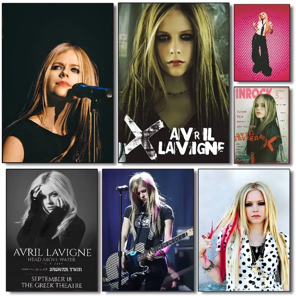 A-Avril Ramona Lavigne SINGER Poster HD art sticky wall waterproof home living room bedroom bar aesthetic decoration