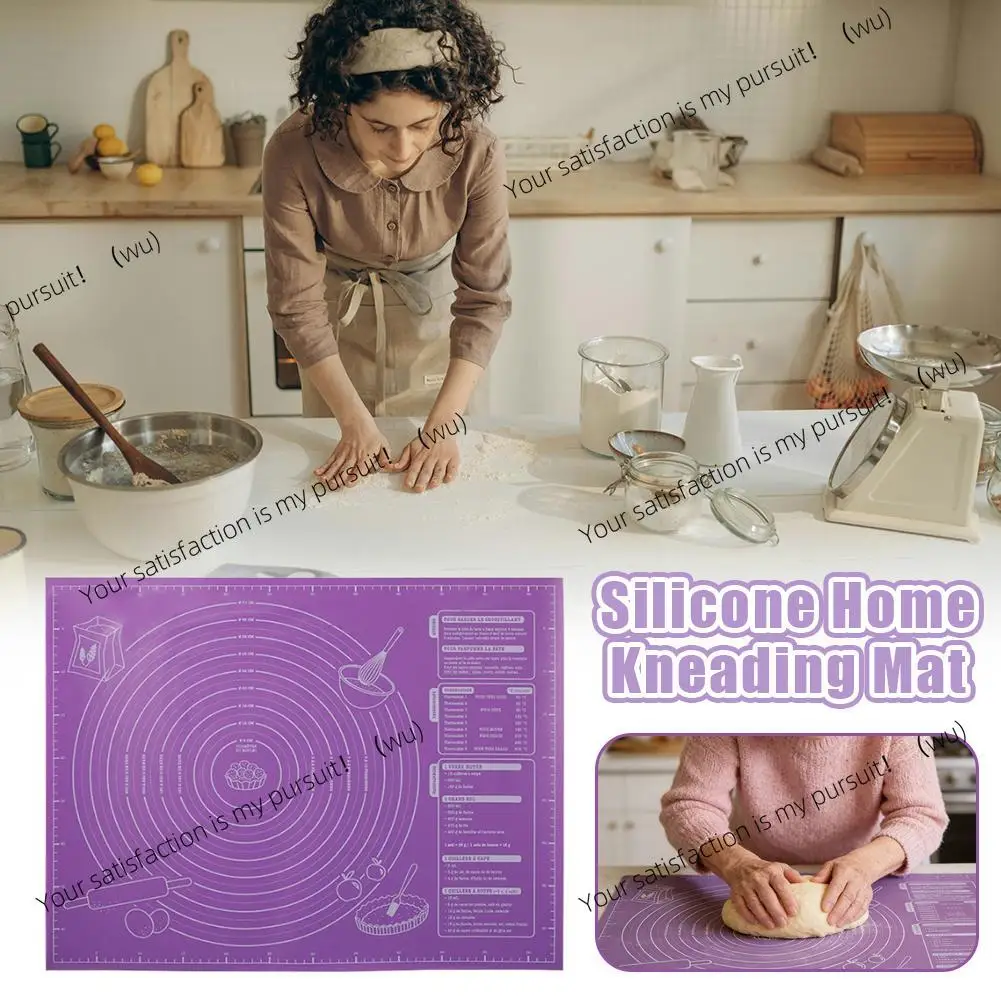 Non Stick Large Silicone Pie Pizza Baking Fondant Mat Food Grade Silicone Pastry Macining Mat Reusable Non Slip Baking Utensil