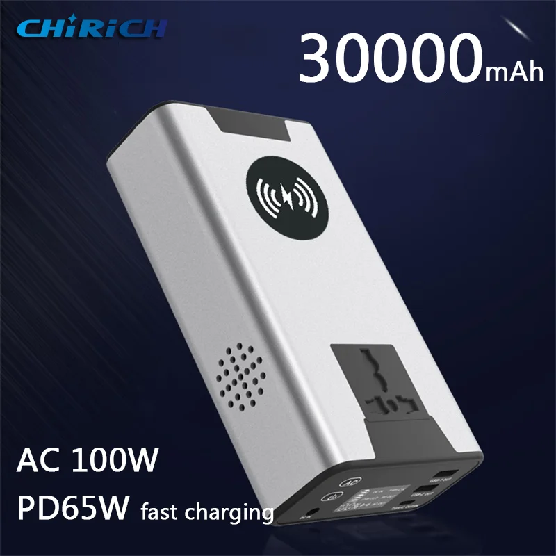 Portable Power Station 30000mAh 220V Powerful Emergency Powerbank Wireless External Battery For Laptop iPhone Outdoor Camping