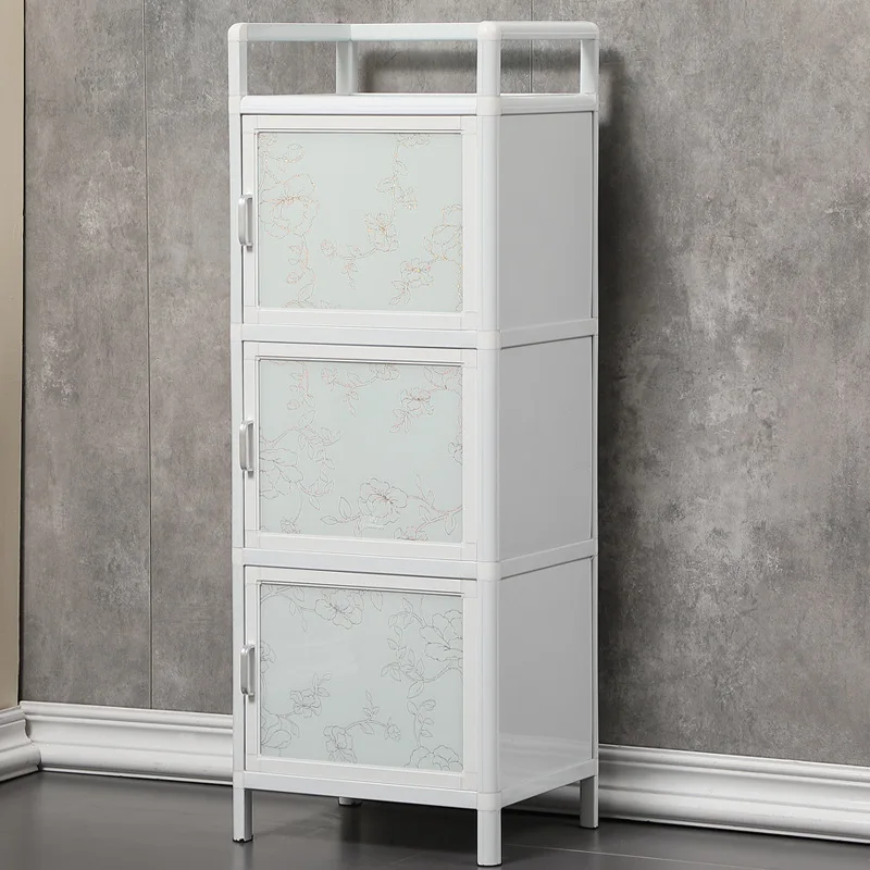 Simple modern side cabinet aluminum alloy tea cabinet multi-functional cupboard kitchen small cabinet storage lt