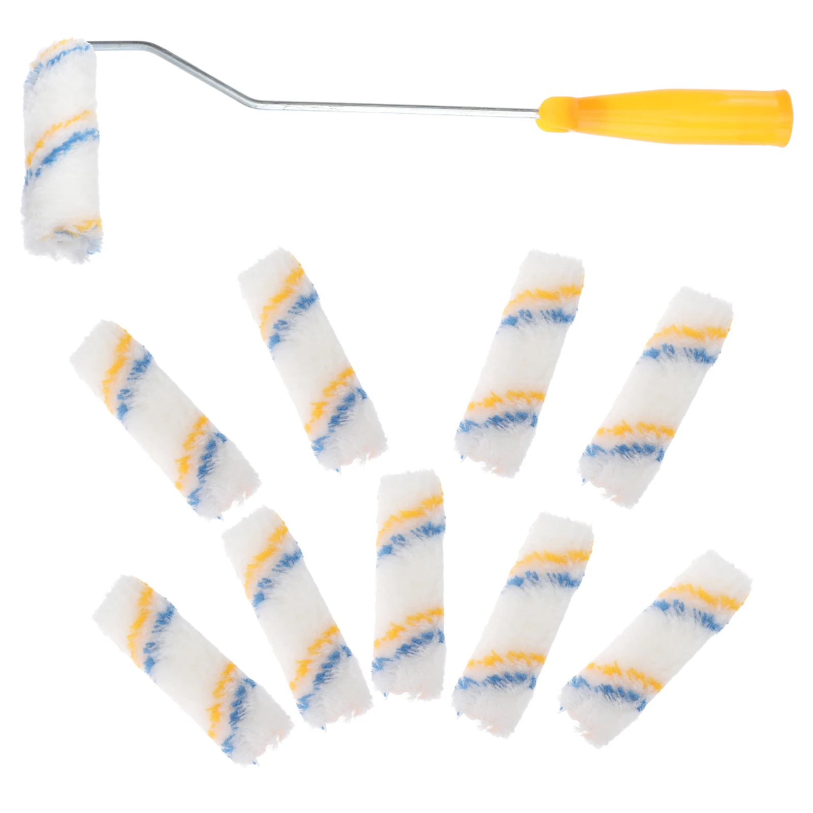 

10pcs Paint Brushes Latex Washable Reusable Wall Repair Tools Smooth Finish Paint Roller Brush Painting Roller Covers