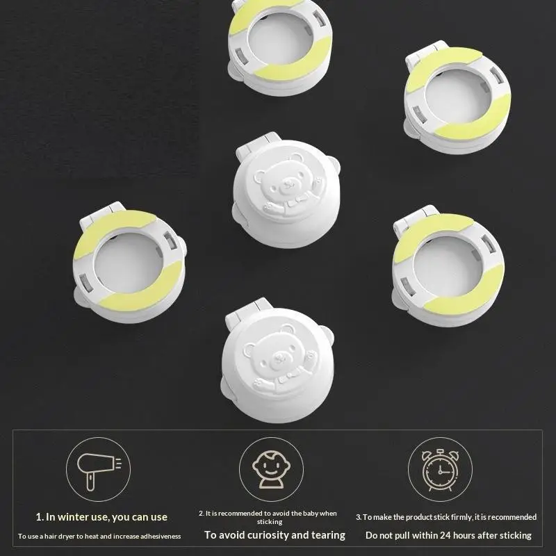 Lovely Bear Child Safety Locks Washing Machine Button Covers Baby Proofing Safety Locks For Latch For Toilet Trash Cans