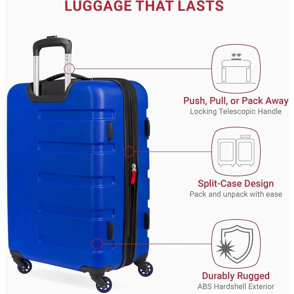 SwissGear 7366 Signature 23 Expandable Hardside Spinner Luggage with TSA Lock, Cobalt Blue
