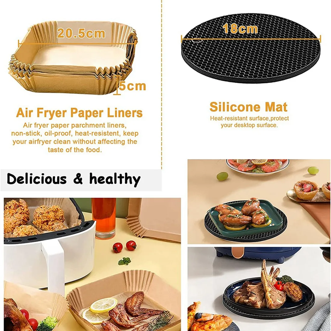 ملحقات مقلاة هوائية مربعة ، نينجا كوسوري ، وعاء برج فيليبس ، تيفال الخ ،-7.5 لتر سلة عميقة ، 9"