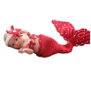 Newborn Baby Photography Props Clothing Mermaid Costume Sbaby Milestone Posing Clothing Backdrop Photo Studio Accessories